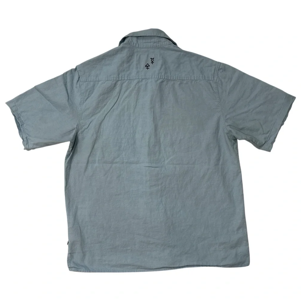 Casual Blue‎ Graphic Button-Down Shirt